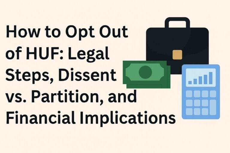 How to Opt Out of HUF: Legal Steps, Dissent vs. Partition, and Financial Implications