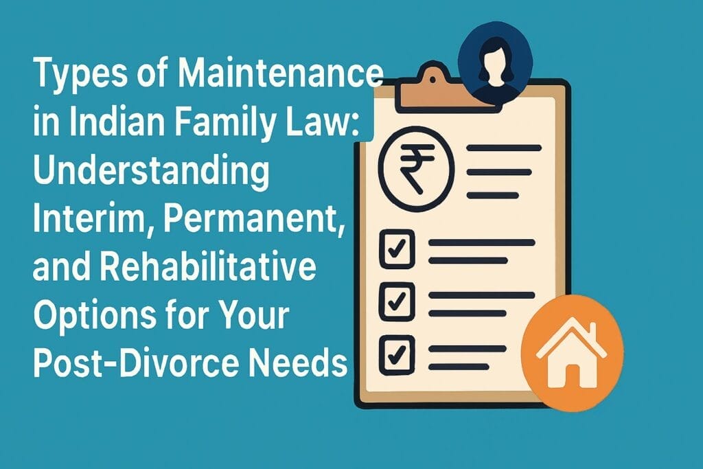 Types of Maintenance in Indian Family Law: Understanding Interim, Permanent, and Rehabilitative Options for Your Post-Divorce Needs
