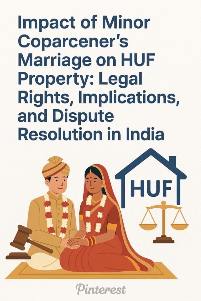 Impact of Minor Coparcener’s Marriage on HUF Property: Legal Rights, Implications, and Dispute Resolution in India