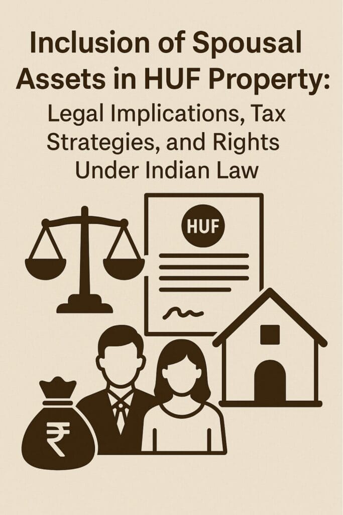 Inclusion of Spousal Assets in HUF Property: Legal Implications, Tax Strategies, and Rights Under Indian Law